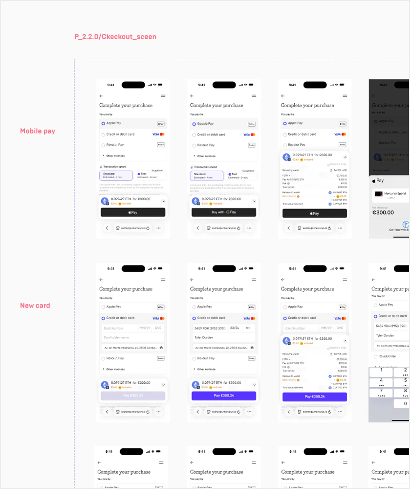 Screen components and variants